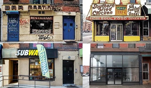 New York shop fronts changing over time