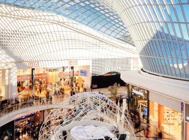 Inside a shopping centre